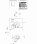 Cylinder Engine Sump OperatorS Manual Warning Label Diagram and Parts List for 219702-0115-E1  Briggs and Stratton Engine